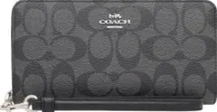 COACH ブラックレザー ファスナー財布