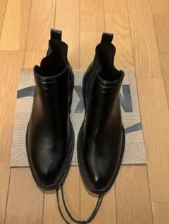 ゆ*読様 ブラック サイドゴアブーツ レザー