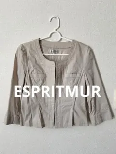 ESPRITMUR ノーカラージャケット 9 ライトベージュ