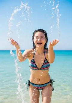【AI作成写真L判サイズ】理想の彼女 水遊び 夏のおもひで