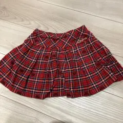 ミキハウス　ロゴ入りチェック柄　スカート 100 110