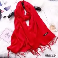 新品 ストール 大判 マフラー 赤 カシミヤタッチ 高級 パシュミナ トレンド