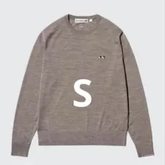 ユニクロ　メリノクルーネックセーター　アニヤハインドマーチ　ブラウン