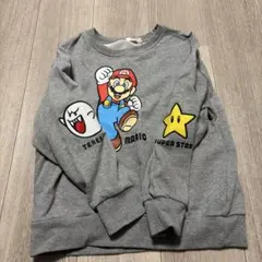 スーパーマリオ 刺繍 プリント 起毛 トレーナー スウェット140cm