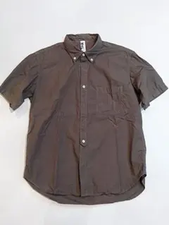 MHL ボタンダウン 半袖シャツ ブラウン