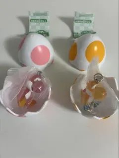 スーパーマリオ めじるしアクセサリー ヨッシー ガチャ ピンク・オレンジ