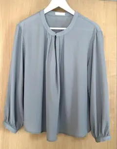 ブルー　タック入り 長袖シャツ　ドレスキップ　DRESKIP