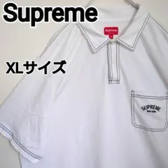 【SMR】古着 Supreme 白 コントラストステッチポロシャツ 2026年最新】SUPREME カラー：ホワイト系 メンズ ポロシャツの人気
