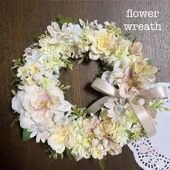 フラワーリース 夏色14 咲き誇る花たち 玄関リース 造花 大きめ - メルカリ
