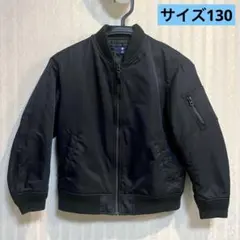 ユニクロ MA-1ブルゾン 中綿ジャンバー ブラック MA-1ジャケット 130