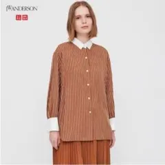 ユニクロ J.W.ANDERSON レーヨンストライプ ロングシャツ　M