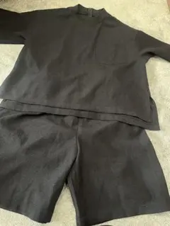 ローリーズファームキッズ★黒のセットアップ (ショートパンツ付き)