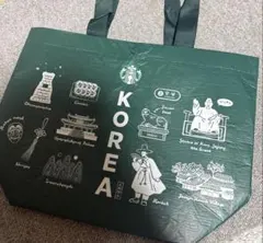 【韓国スタバ限定】エコバッグ　トートバッグ　小　グリーン　リユーザブルバック