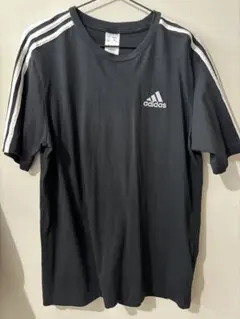 adidas ブラック Tシャツ 3本ライン