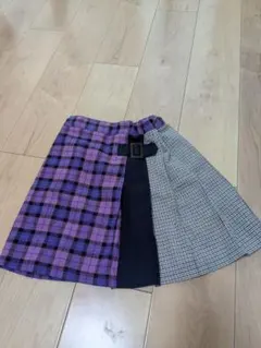 GU チェック柄キュロットスカート 130cm