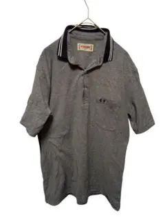 90s McGREGOR グレー ストライプ襟 ポロシャツ