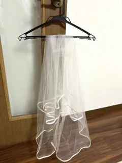 ホワイトメッシュウェディングベール コーム付き