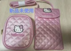 Hello Kitty キルティング ポーチ スマホショルダー セット