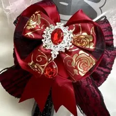 ペンライトリボン キンブレリボン ワインレッド ⑧デザイン レース黒