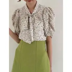 MAJESTIC LEGON ボウタイレディパターンブラウス