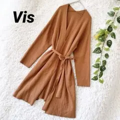 ViS ヴィス◆ロングカーディガン ウエスト紐ベルト Vネック ゆったり 春秋のサムネイル