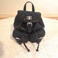 シャルルジョルダン キルティング レザー リュック 黒 ゴールド金具 