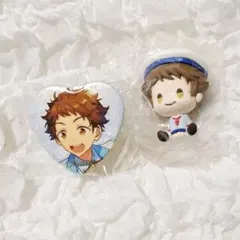 新品☆あんスタ☆Ra*bits【真白友也】アニカフェ☆ハート型缶バッジ☆2