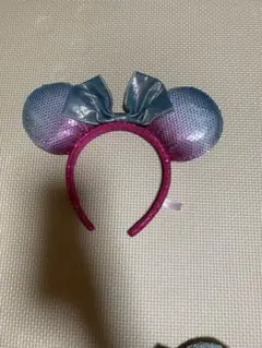 【最終値下げ】ディズニー ミッキーカチューシャ 青・紫・ピンク グリッター素材