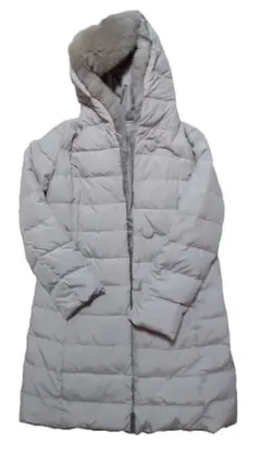 【美品】ロングダウンジャケット　ドクラッセ　レディースXL　ボア　フード付き