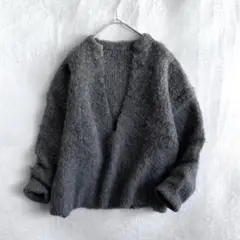 【美品✨】Whim Gazette ヤク混　ニットVプルオーバー　グレー　秋冬