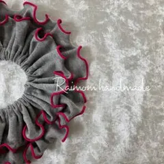 メロウスタイ フリルスタイ 360℃スタイ つけ襟 グレー×ピンク