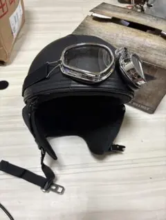 ヴィンテージタイプ ゴーグル付 ハーフヘルメット ＃D1415 - メルカリ