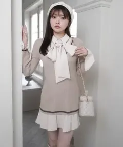 シャツドッキングプリーツワンピース　LIPSERVICE