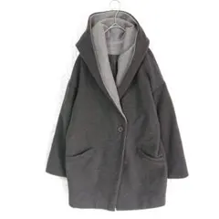 オリーブデオリーブ フード付 ロングコート M グレー フェミニン カジュアル