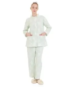 Moon Tan 裏綿接結(綿入り)厚手ホーリービジューフリルパジャマ