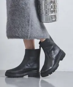 極美品 UNITED ARROWS ラウンドフラット ショートブーツ 23.5