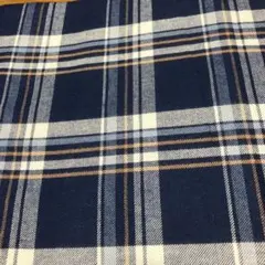 先染め織物　播州織　チェック柄ブルー系１４０✖️２００㌢