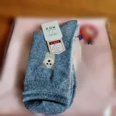 FÜN ウール入り犬柄ソックス 23~25cm福助・未開封。