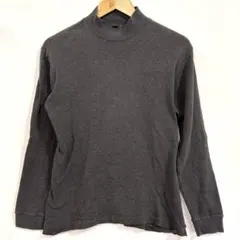 【名作】ユニクロ ソフトタッチタートルネックT 長袖 ダークグレー Lサイズ