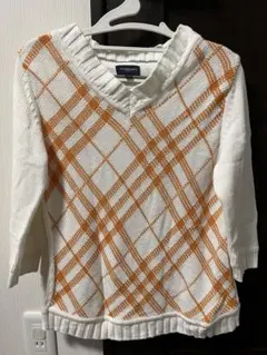 【美品】BURBERRY GOLFニット レディース M チェック柄長袖セーター