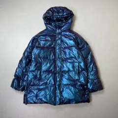 GAP メタリック ブルー ダウンジャケット コート パーカー