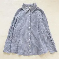 ON LOVE OFF ワンラブオフ ストライプ 長袖シャツ ブルー×ホワイト