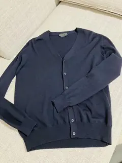 【PRADA】ヴァージンウールカーディガン NAVY (新同) IT48 2025年最新】PRADA 素材：ウール カーディガンの人気アイテム