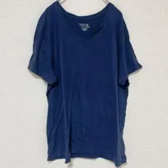 TIME AND TRUE【XL】 ネイビー Vネック Tシャツ シンプル