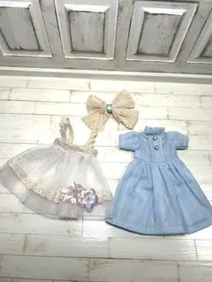 ネオブライス　ワンピース　エプロン水色　リボン