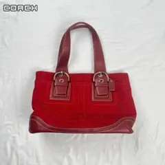 COACH mini signature tote bag red