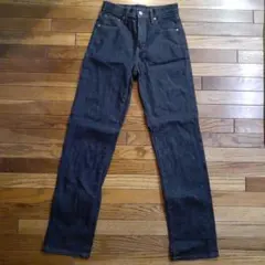 ダークブルー ストレートデニム 濃紺 ユニクロ 22インチ 美品