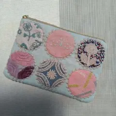 ミナペルホネン ハンドメイド パッチワーク L字ファスナーポーチ