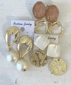 3点セット　641 ハンドメイド　樹脂　金属　ピアス　イヤリング　まとめ売り