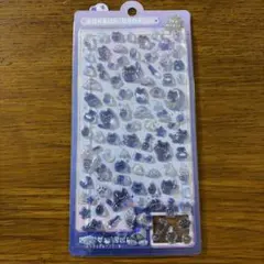 ボンボンドロップシール ミニ よるねこボンボン ブルー パープル 猫